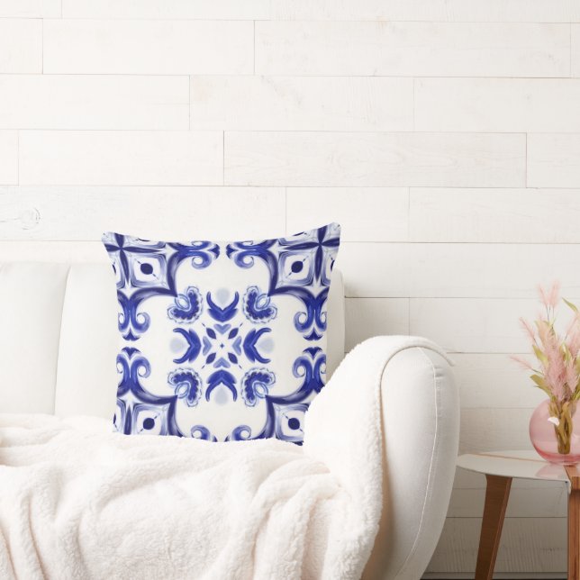 Cojín Decorativo estilo italiano, mayólica, azulejos, (Sofá)