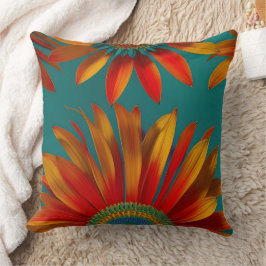 Cojín Decorativo estilo marroquí oro rojo naranja verde floral turq