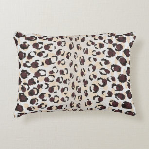 Cojín Decorativo Estilo moderno en marrón con estampado de guepardo