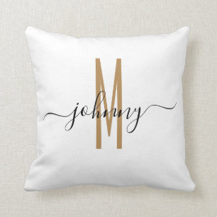 Cojín Decorativo Estilo monogramado del guión de nombre 