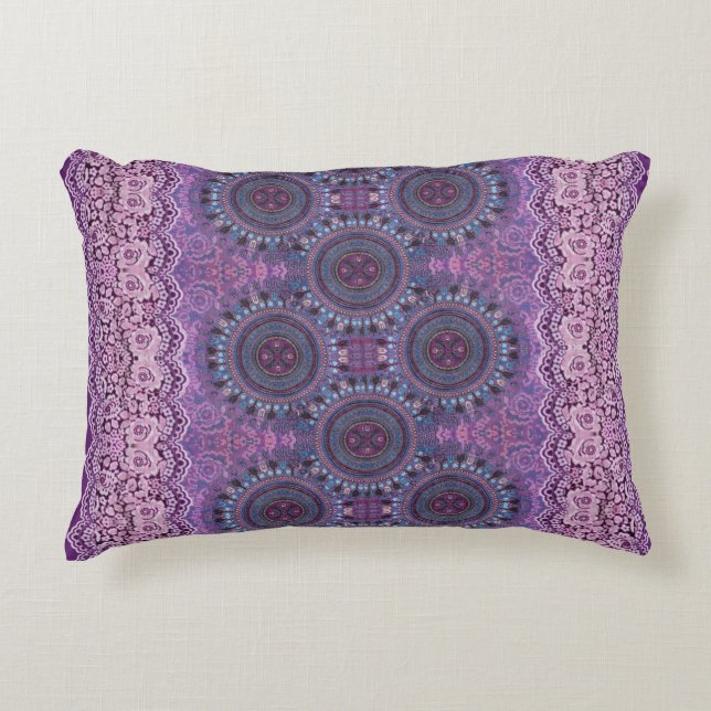 Cojín Decorativo Estilo morado de boho (Anverso)