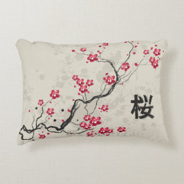 Cojín Decorativo Estilo oriental Sakura Cherry Blossom Art