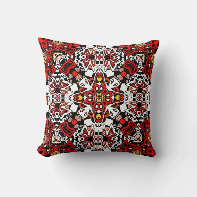 Cojín Decorativo Estilo ornamental kaliedoscopo geométrico marroquí (Anverso)