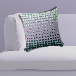 Cojín Decorativo Estilo Patrón de Mediotono Punteado Púrpura y Verd