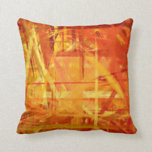 Cojín Decorativo Estilo pintado Bello Artes amarillo-naranja