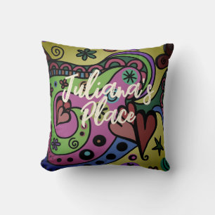 Cojín Decorativo Estilo psicodélico art 60s 70s personalizable