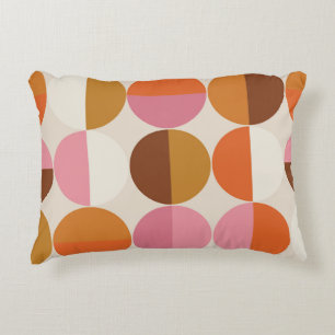 Cojín Decorativo Estilo retro 60 - 70 con un sol hippie arco iris e