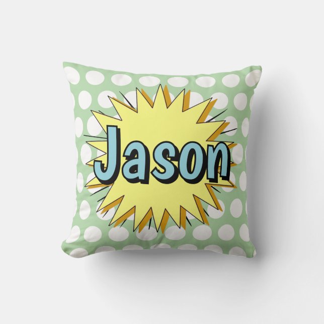 Cojín Decorativo Estilo retro polka punto cincuenta (Anverso)