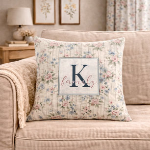 Cojín Decorativo Estilo rústico vintage Shabby Chic floral en mader