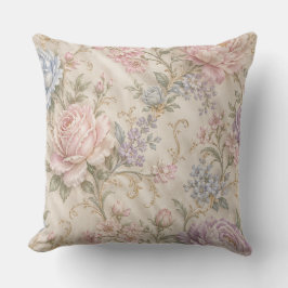Cojín Decorativo Estilo Shabby Chic Vintage Rosa Peonía Floral