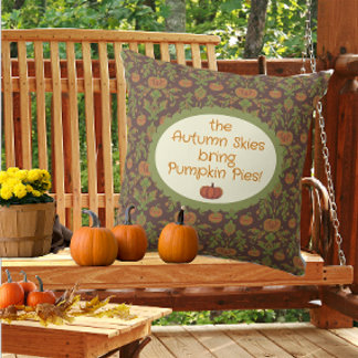 Cojín Decorativo Estilo vintage de otoño calabaza 