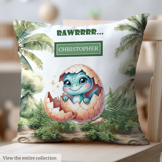 Cojín Decorativo Estiloso Hatching Pronto Baby Dinosaur Baby Pillow (Stylish Hatching Soon Baby Dinosaur Baby Pillow Gift)