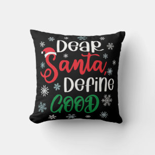Cojín Decorativo Estimado Santa Define buenos Navidades graciosos