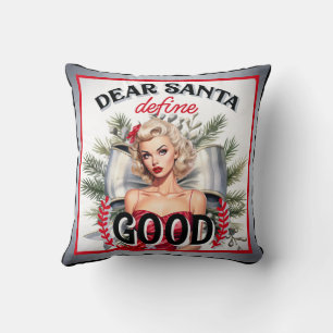 Cojín Decorativo Estimado Santa Define Good Retro Pinup