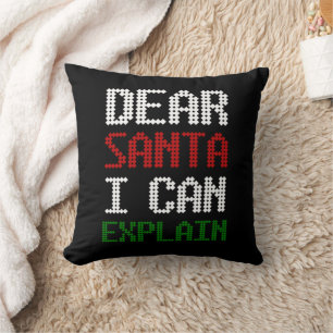 Cojín Decorativo Estimado Santa I puede explicar una divertida cart