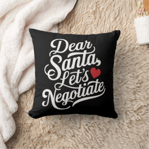 Cojín Decorativo Estimado Santa Negociemos Regalo Gracioso De Navid