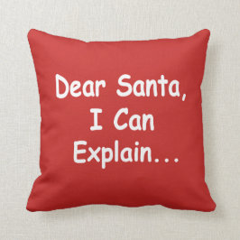 Cojín Decorativo Estimado Santa puedo explicar Navidad divertida