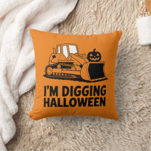 Cojín Decorativo Estoy cavando niños de Halloween de la calabaza de