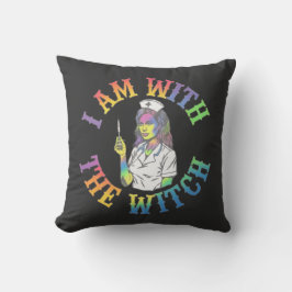 Cojín Decorativo Estoy con la bruja - Halloween espeluznante y míst