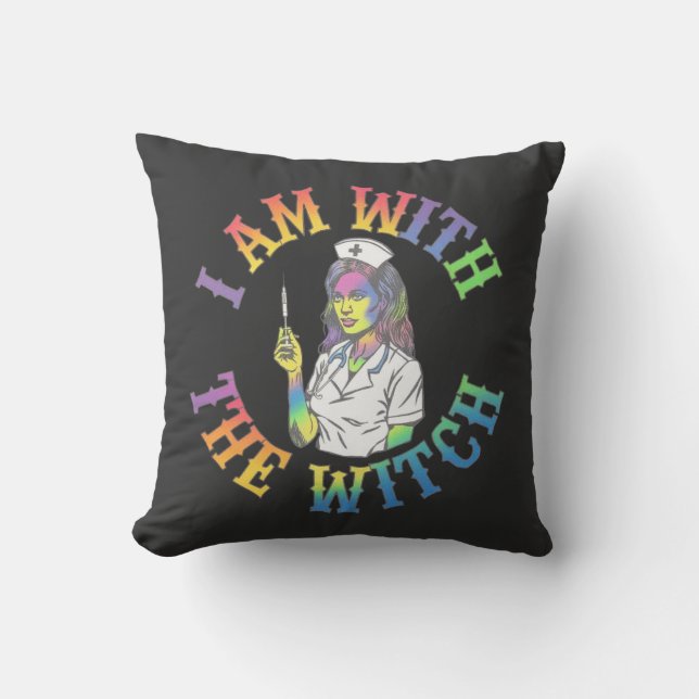 Cojín Decorativo Estoy con la bruja - Halloween espeluznante y míst (Anverso)