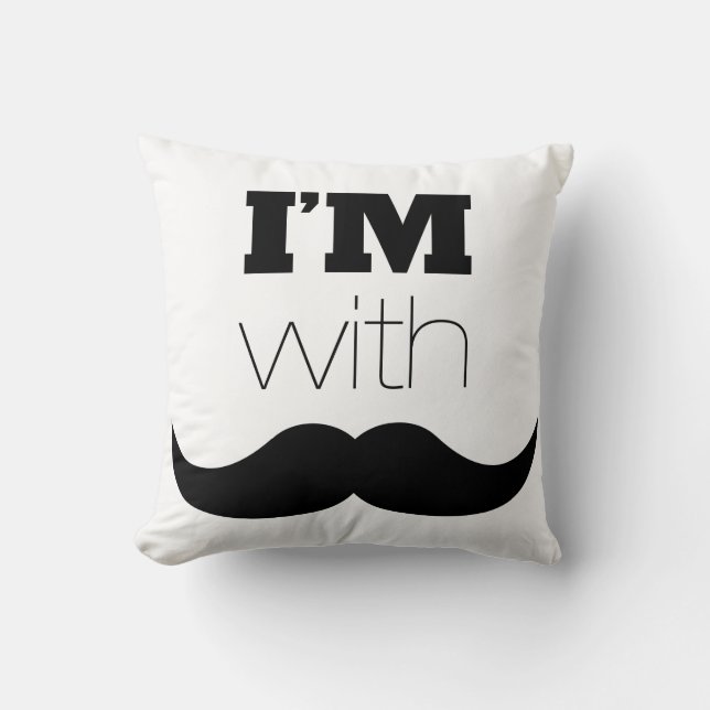 Cojín Decorativo Estoy con Mustache (Anverso)