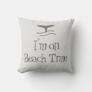 Cojín Decorativo Estoy en la playa, cuento de ballenas y cita diver