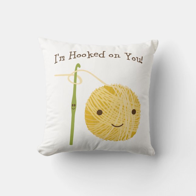 Cojín Decorativo ¡Estoy enganchado contigo! (Anverso)