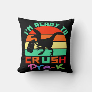 COJÍN DECORATIVO ESTOY LISTO PARA CRUSH PRE-K - GUAY DINOSAUR