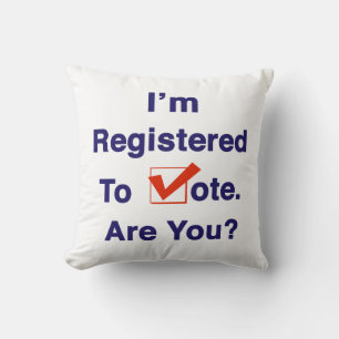 Cojín Decorativo Estoy Registrado para Votar 2024