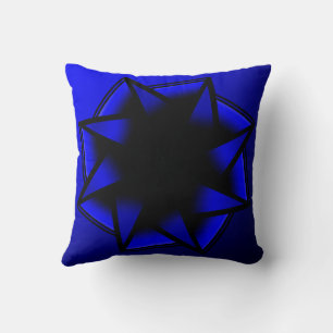Cojín Decorativo Estrella azul gradiente azul