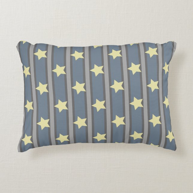 Cojín Decorativo Estrella brillante a rayas (Anverso)