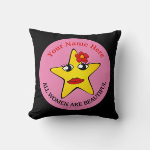 Cojín Decorativo Estrella Chica amarilla suave Las mujeres poderosa