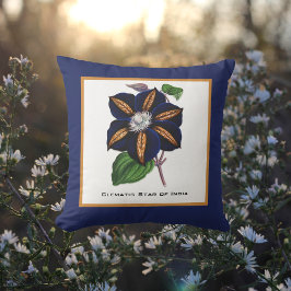 Cojín Decorativo Estrella Clematis del Ilustracion Botánico de la I