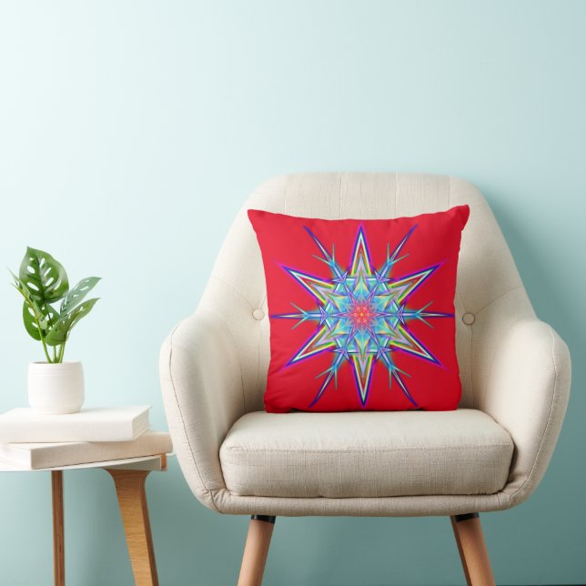 Cojín decorativo estrella de copo de nieve inmerso (Silla)