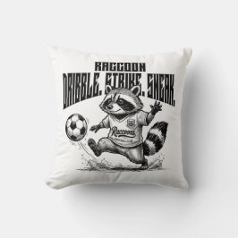 Cojín Decorativo "Estrella de fútbol de mapache - Golpe de regate f