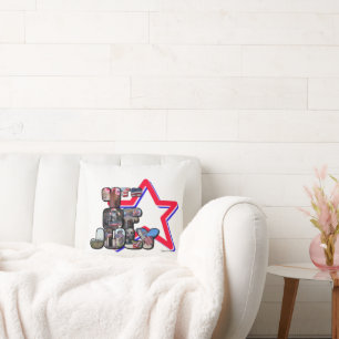 Cojín Decorativo Estrella de letra grande del 4 de julio