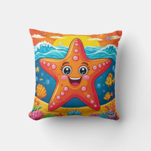 Cojín Decorativo Estrella de Mar de Dibujos Animados Subacuática pa