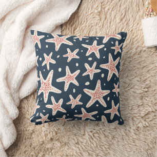 Cojín Decorativo Estrella de mar melocotón y marfil