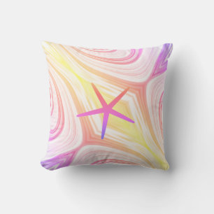 Cojín Decorativo Estrella de mar multicolor rosa abstracto día de l