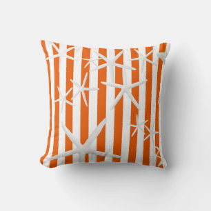 Cojín Decorativo Estrella de mar Naranja Rayas Rayado