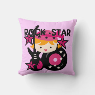 Cojín Decorativo Estrella de rock para Chica rubio