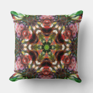 Cojín Decorativo Estrella de salmón rojizo caleidoscopio de estilo