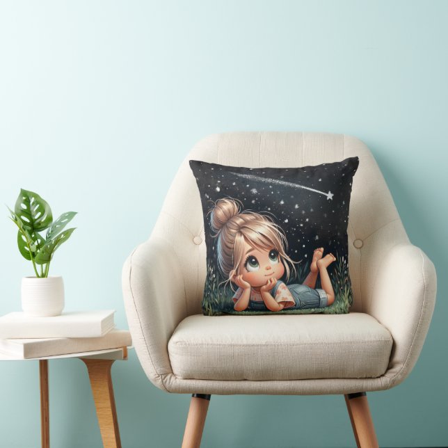 Cojín Decorativo Estrella de tiro de Niña Pequeña (Silla)