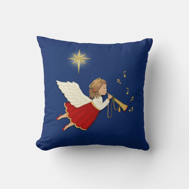 Cojín Decorativo Estrella de Trumpet Angel y Navidades (Anverso)