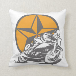Cojín Decorativo Estrella del Círculo de Carreras de motocicletas V