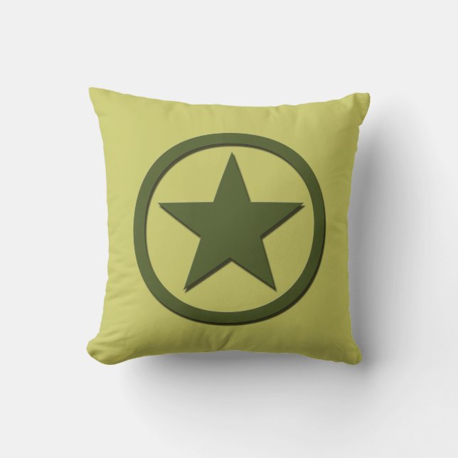 Cojín Decorativo Estrella del ejército (Anverso)