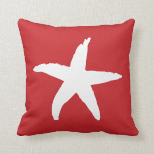 Cojín Decorativo Estrella del mar Náutico Rojo