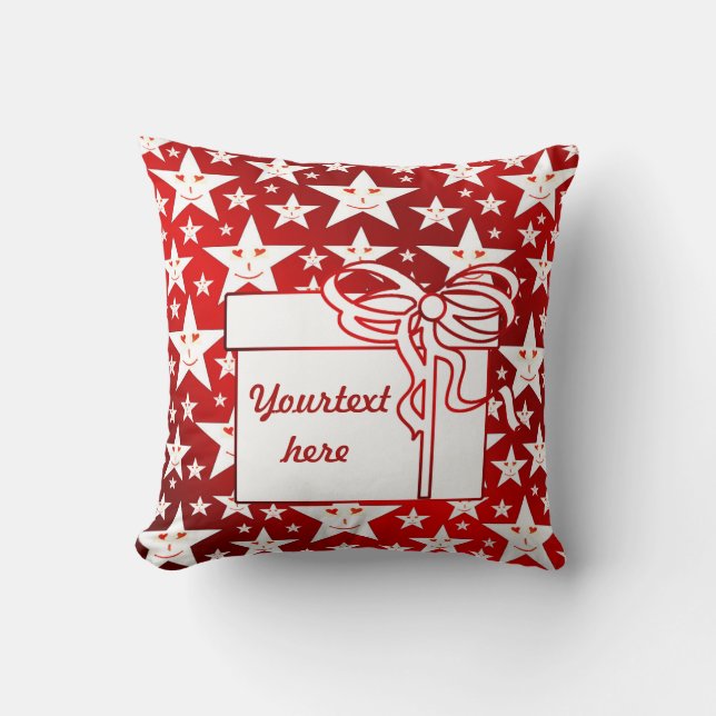 Cojín Decorativo estrella, estrellas, fantasía, brillante, rojo, na (Anverso)