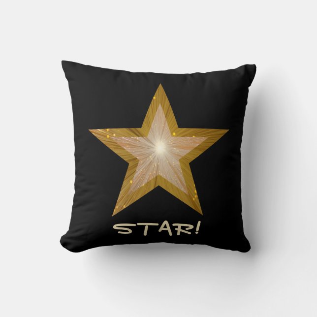 Cojín Decorativo Estrella "Gold" de la estrella 'STAR!' arroja almo (Anverso)