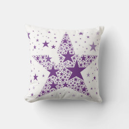 Cojín Decorativo Estrella grande hecha de pequeñas estrellas en vio